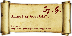 Szigethy Gusztáv névjegykártya